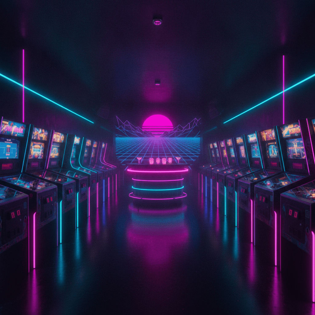 Intérieur du bar à jeux Le Eighties à Orléans